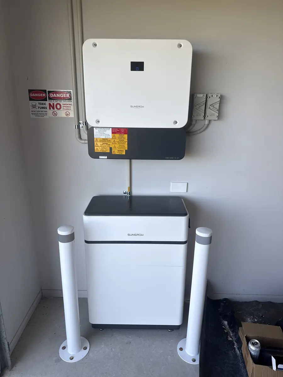 Solar inverter and battery storage system installed indoors